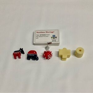 Colorful Kids Game Token Set with Red, Blue, White & Yellow Pieces